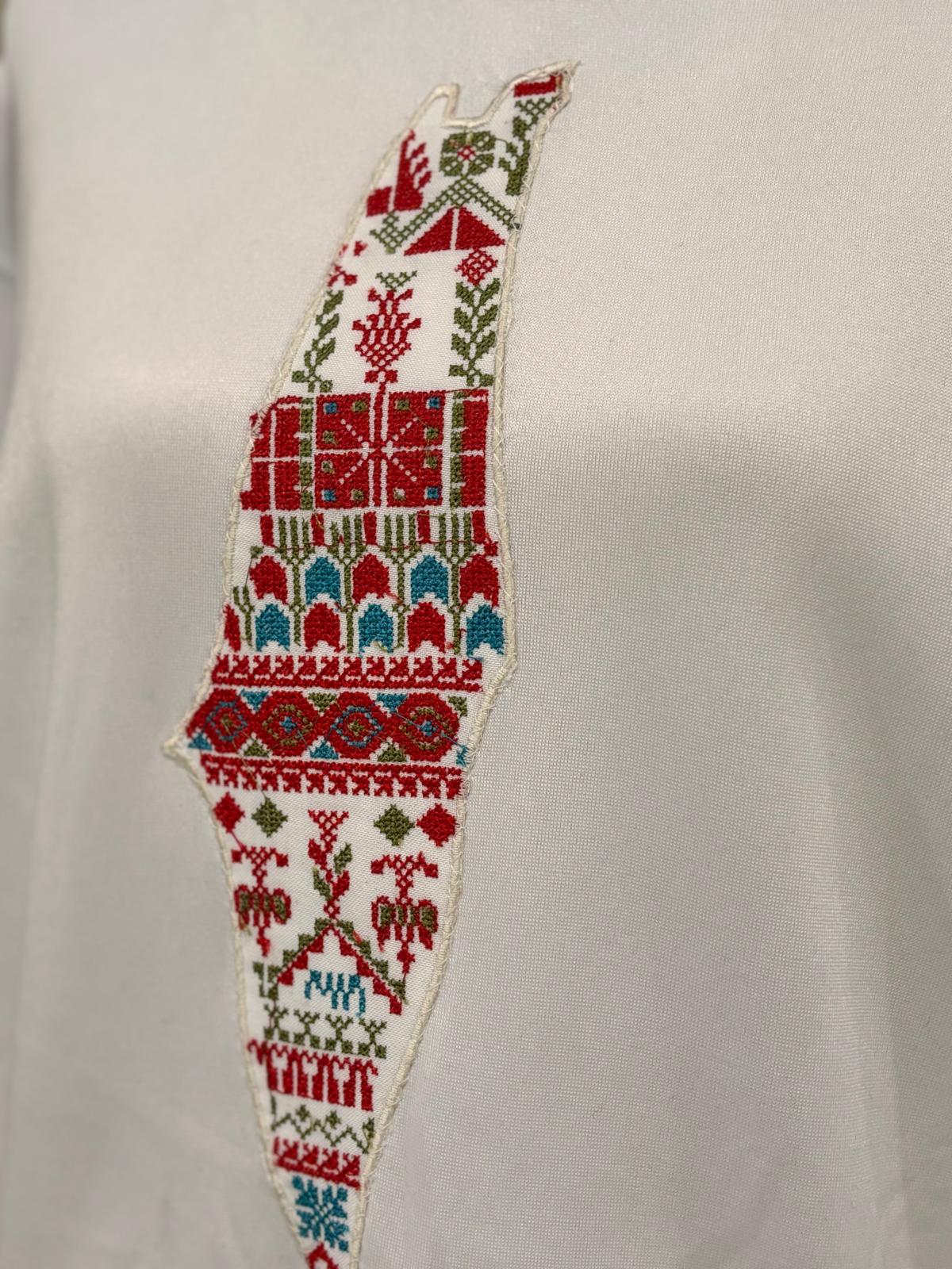 Hoodie With Embroidered Palestine Map