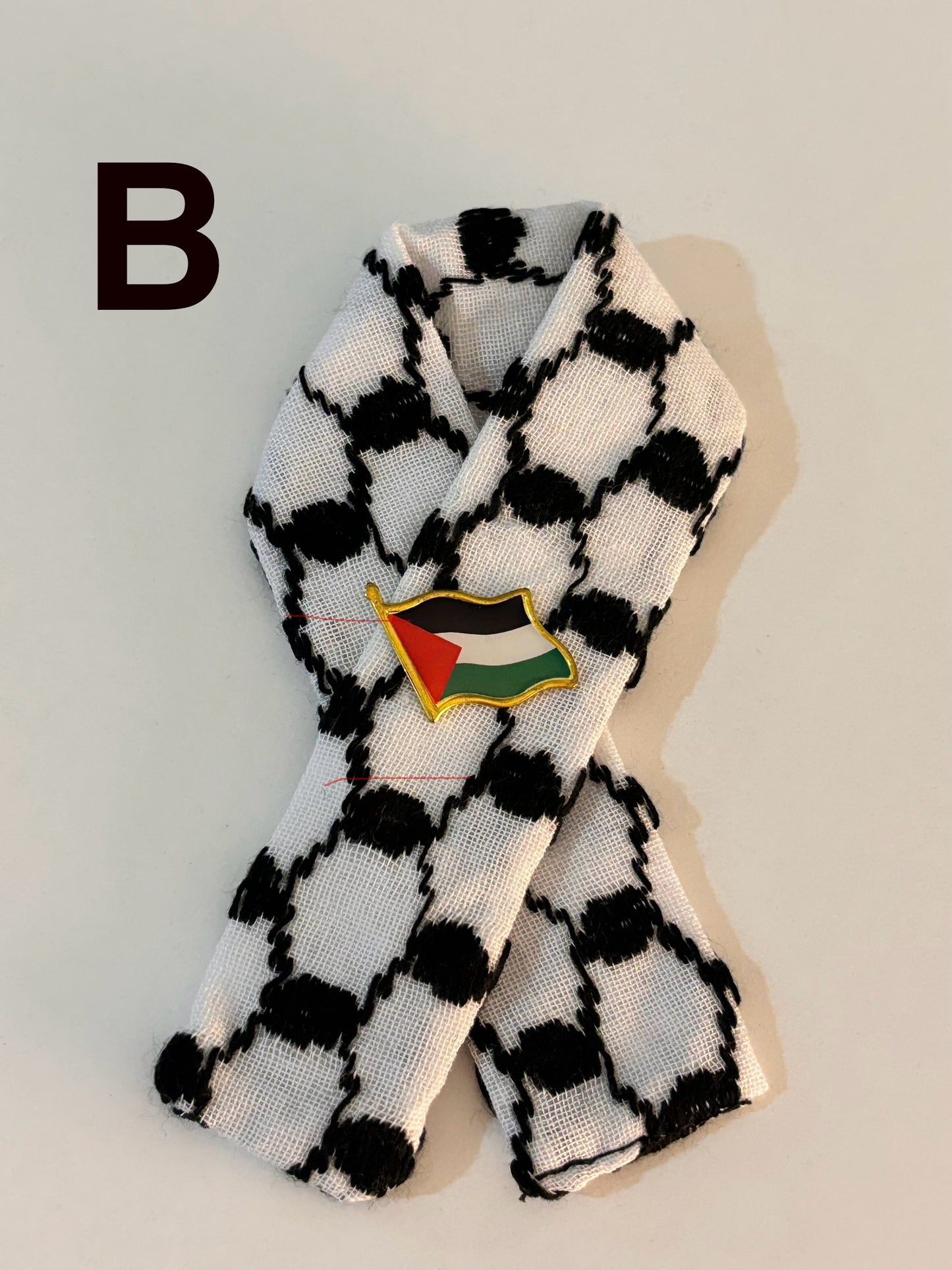 Palestinian Flag And Keffiyeh Pin