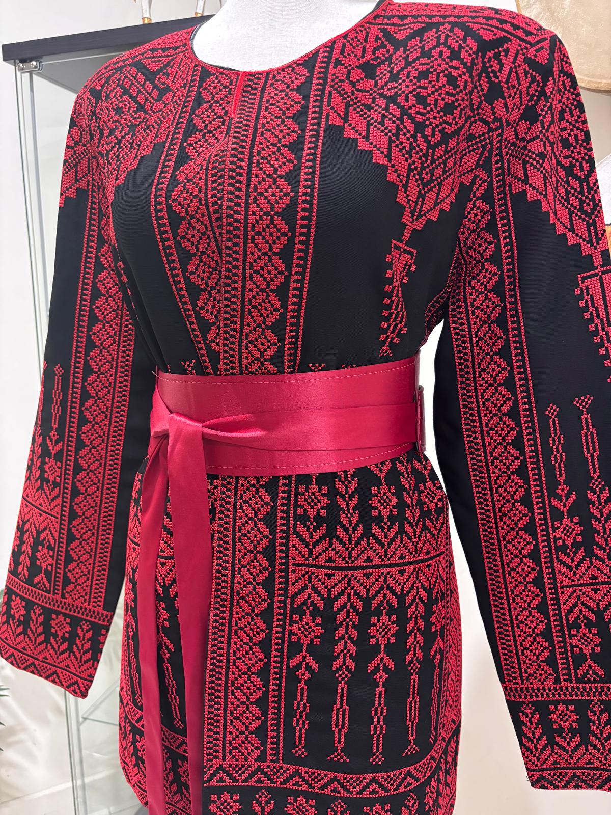 Satin Belt Dark Red