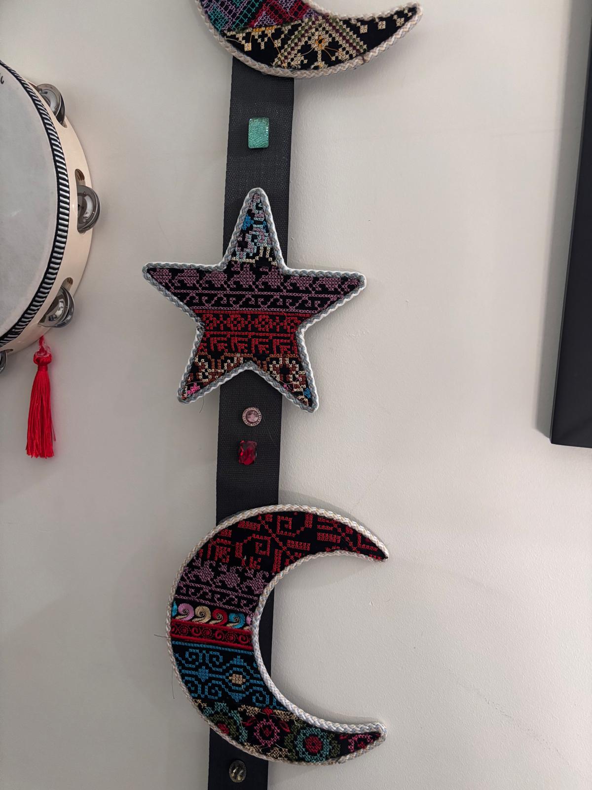 Crescent and Star Tatreez Wall Art Design 2