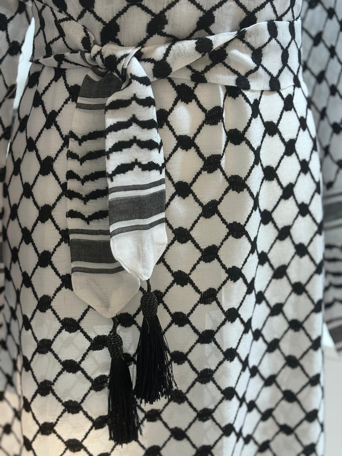 Keffiyeh Belt With Black Tassel