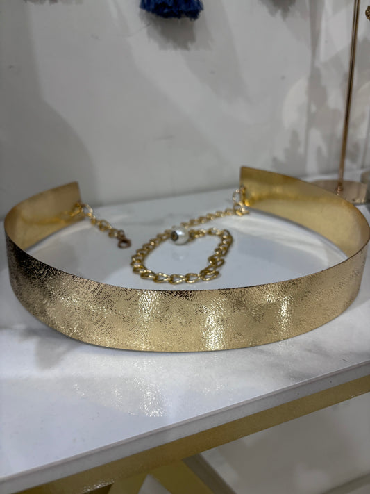 Adjustable Metal Waist Belt (Gold)