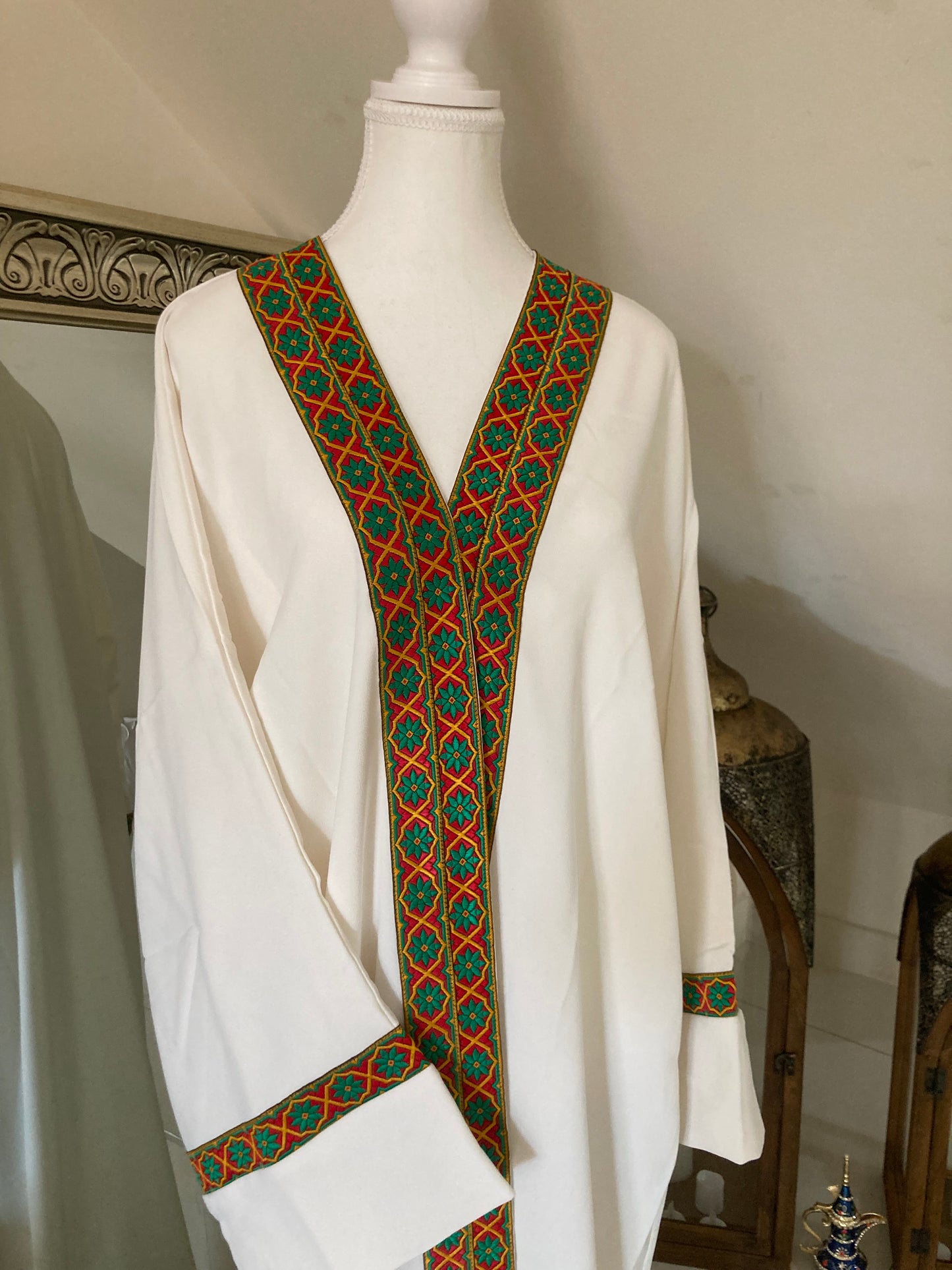 Cultural White Abaya Design 1.