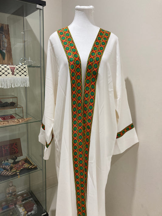 Cultural White Abaya Design 1.