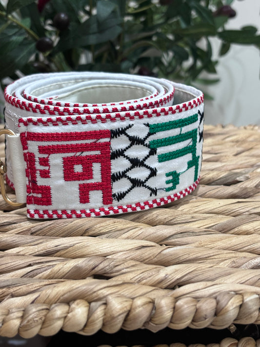 Bag or Camera Strap: Palestinian Cities, Flag And Keffiyeh Pattern