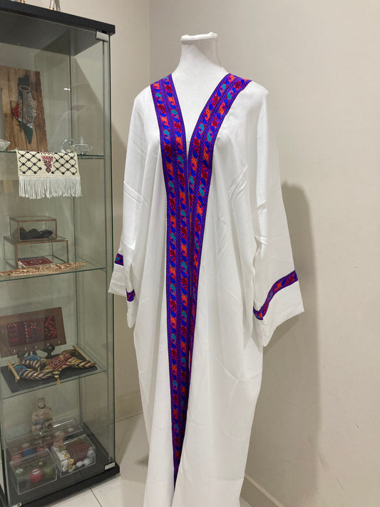 Cultural White Abaya Design 3