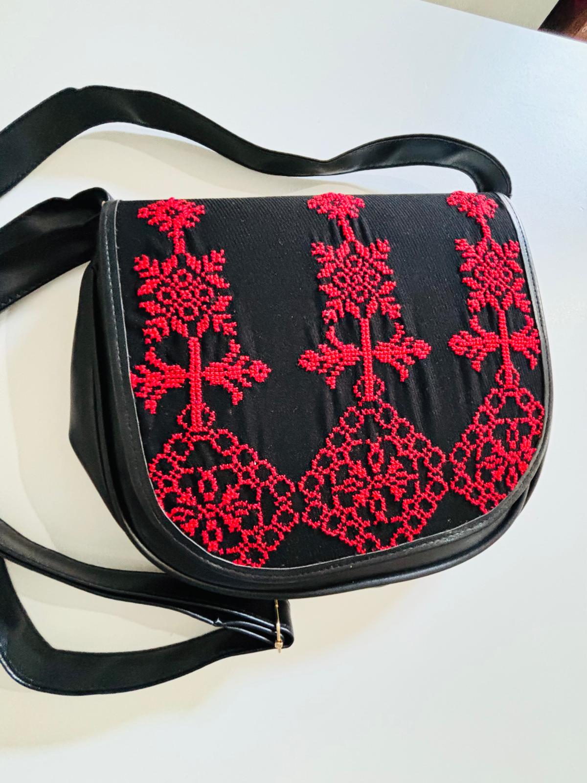Leather Crossbody Hand-Embroidered Bag