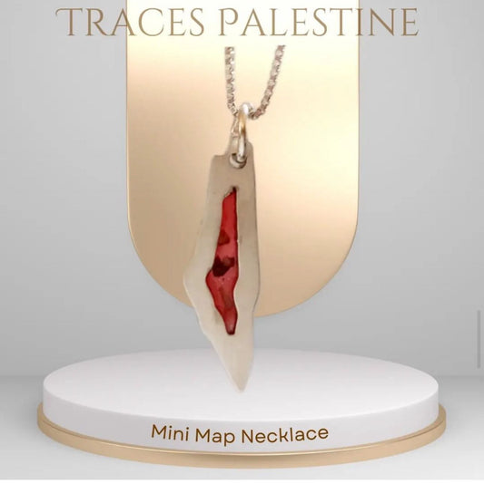 Mini Palestine Map (Necklace of Resistance) Red