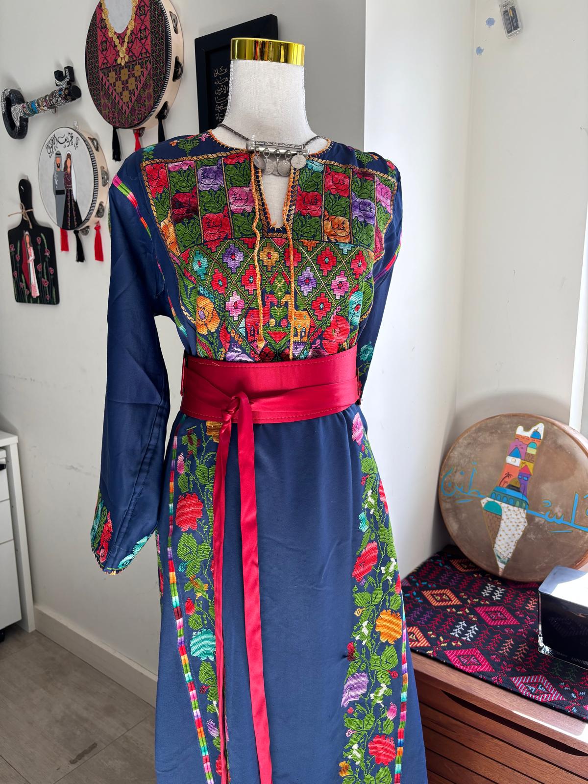 Vintage Blue Hand Embroidered Thobe