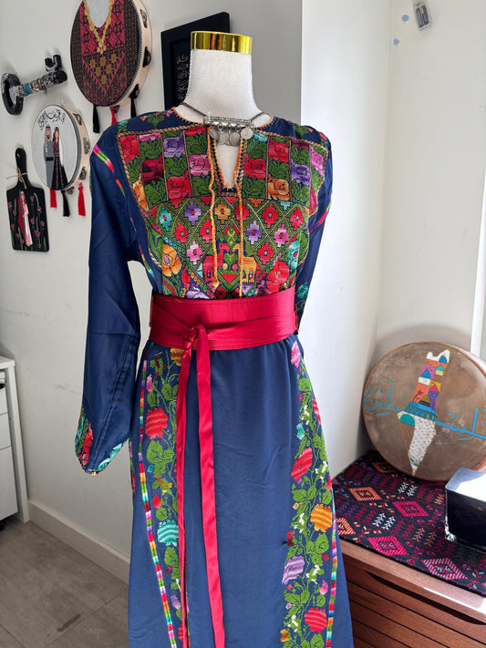 Vintage Blue Hand Embroidered Thobe