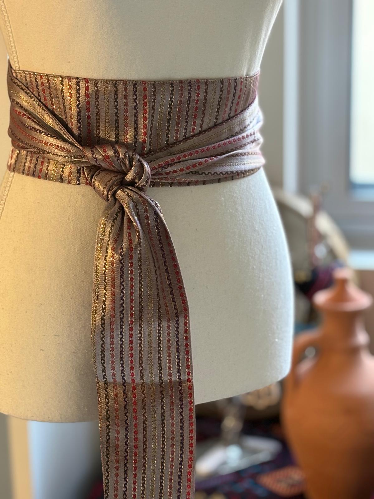 Original Saya Belt (Sunset)/ Rose Pink with Stripes