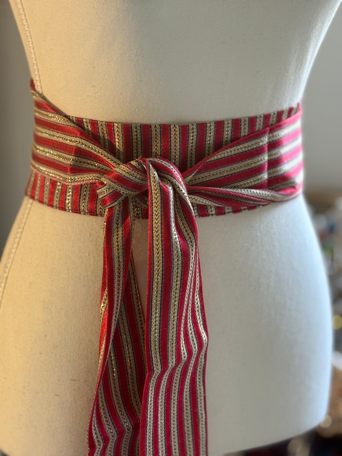 Original Saya Belt (Red and Gold Stripes)