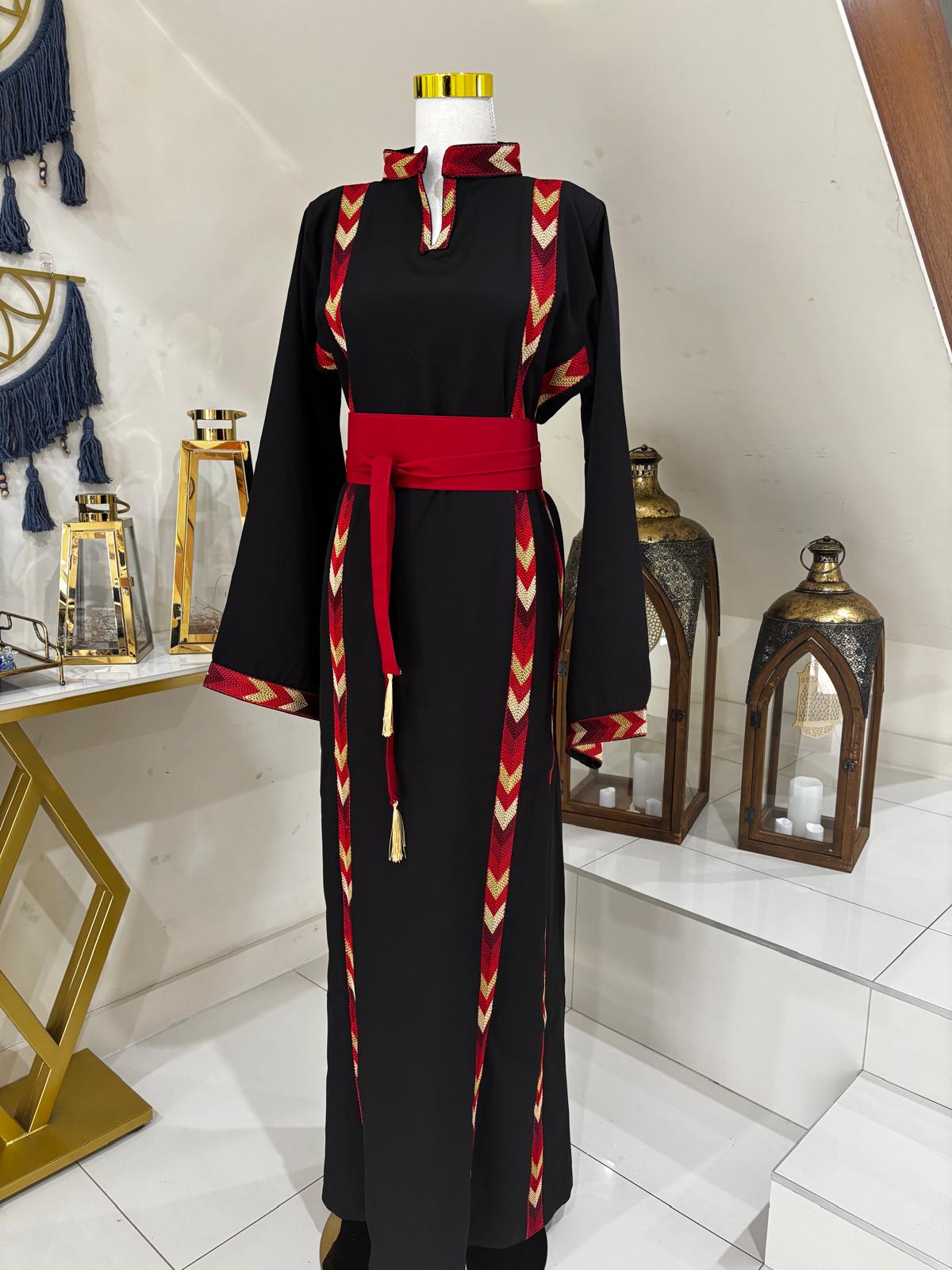 Manajel Red and Gold Tatreez Dress
