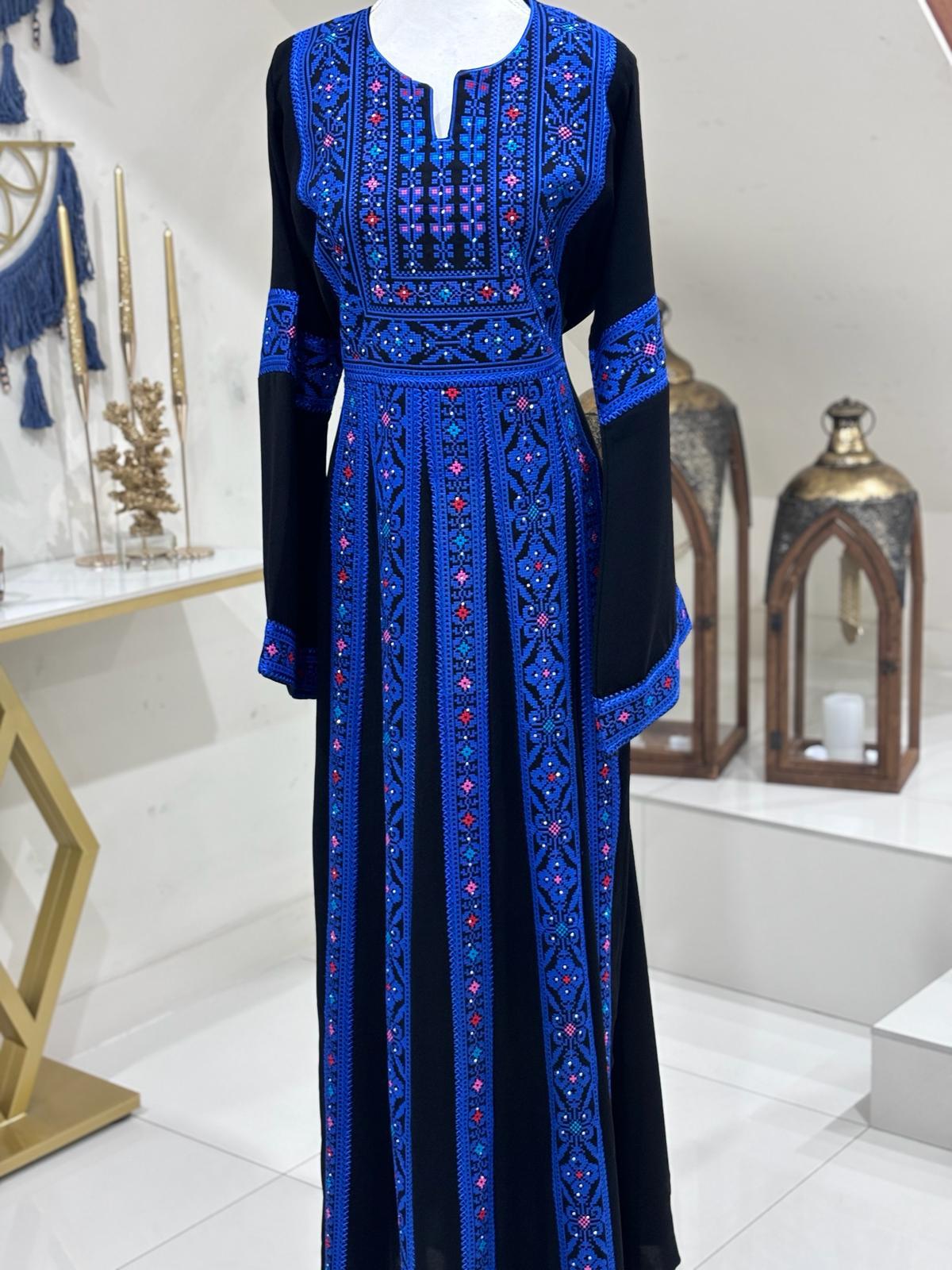 The Orouq Thobe With Wool Hook Stitch (Blue)