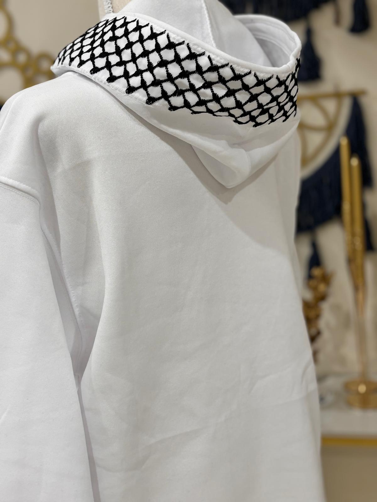 Hoodie With Embroidered Palestine Map