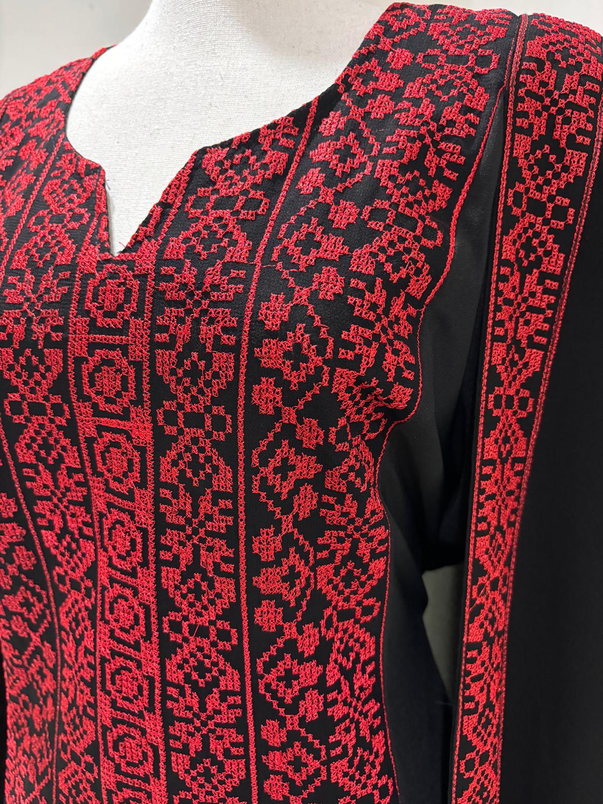 Palestinian Dress with Chiffon Cape