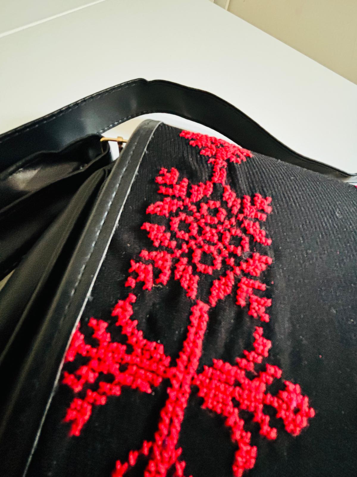 Leather Crossbody Hand-Embroidered Bag