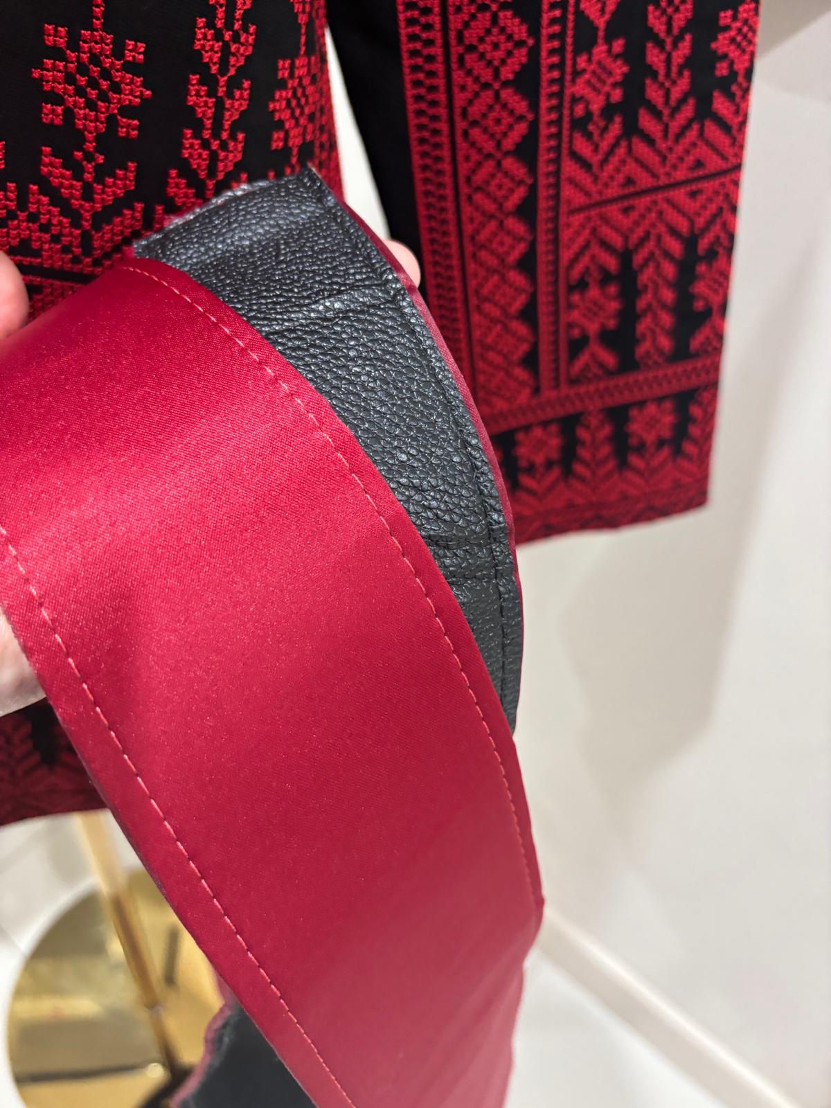 Satin Belt Dark Red