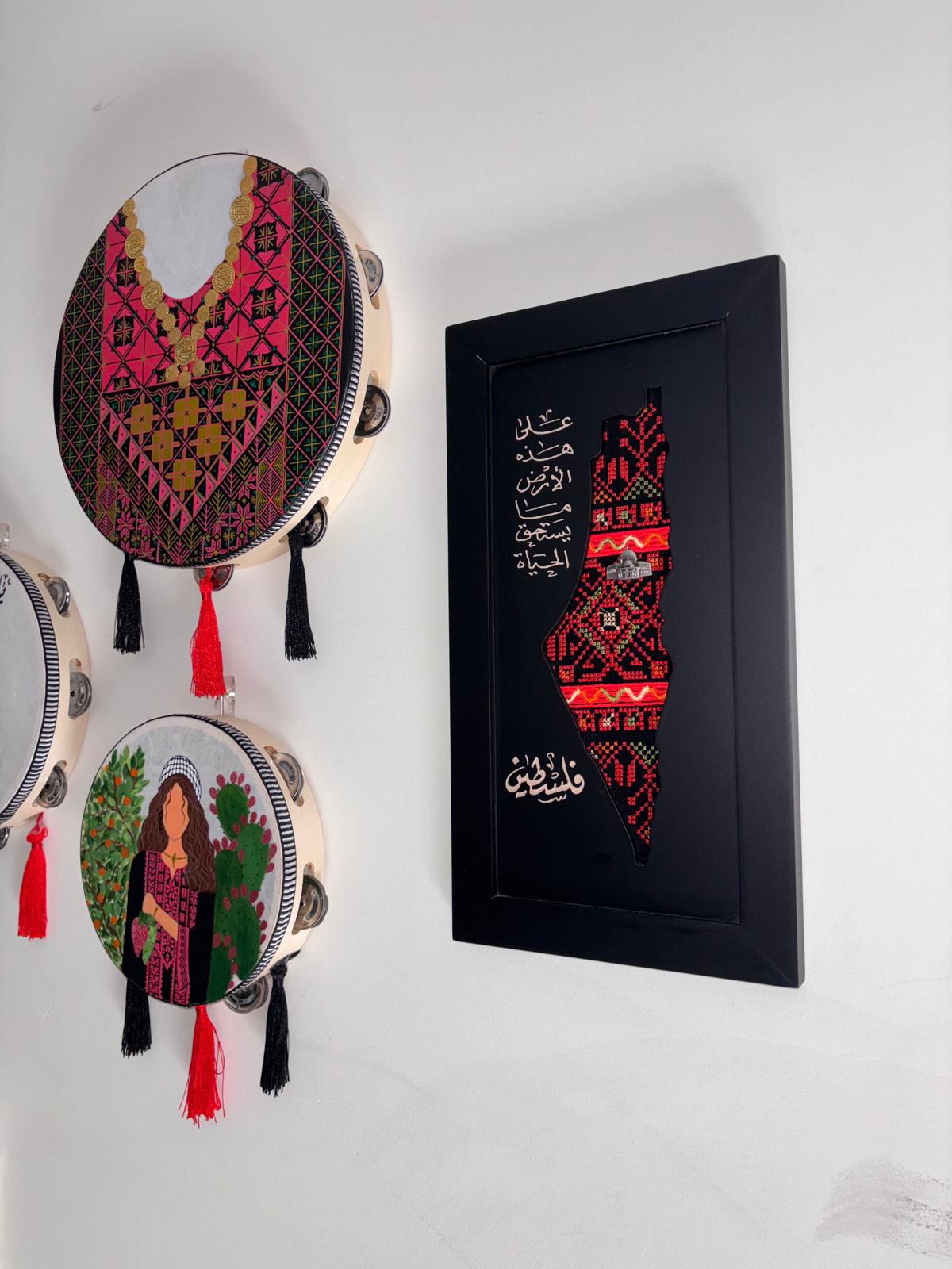 Palestine Tatreez Map Wall Art