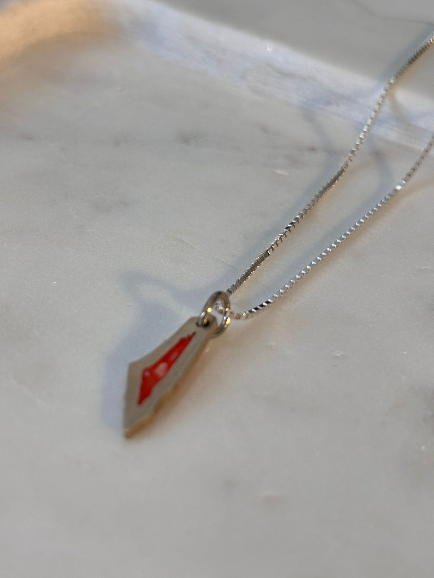 Mini Palestine Map (Necklace of Resistance) Red