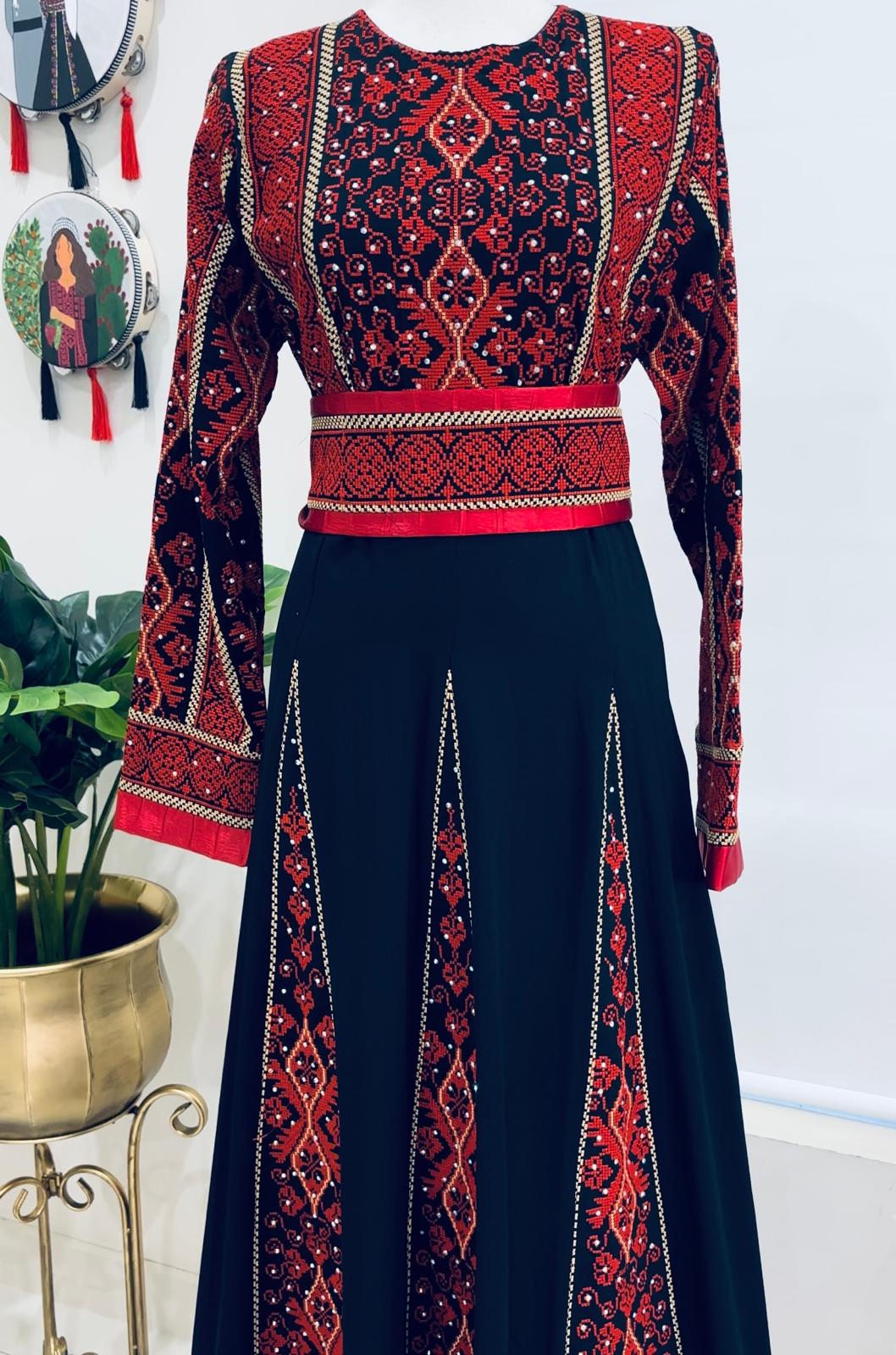 Double Cloche Embroidered Dress