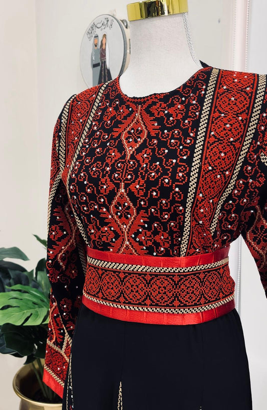 Double Cloche Embroidered Dress