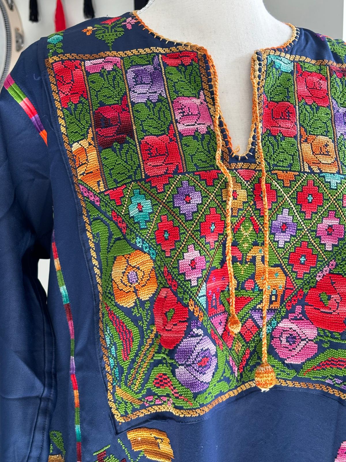 Vintage Blue Hand Embroidered Thobe