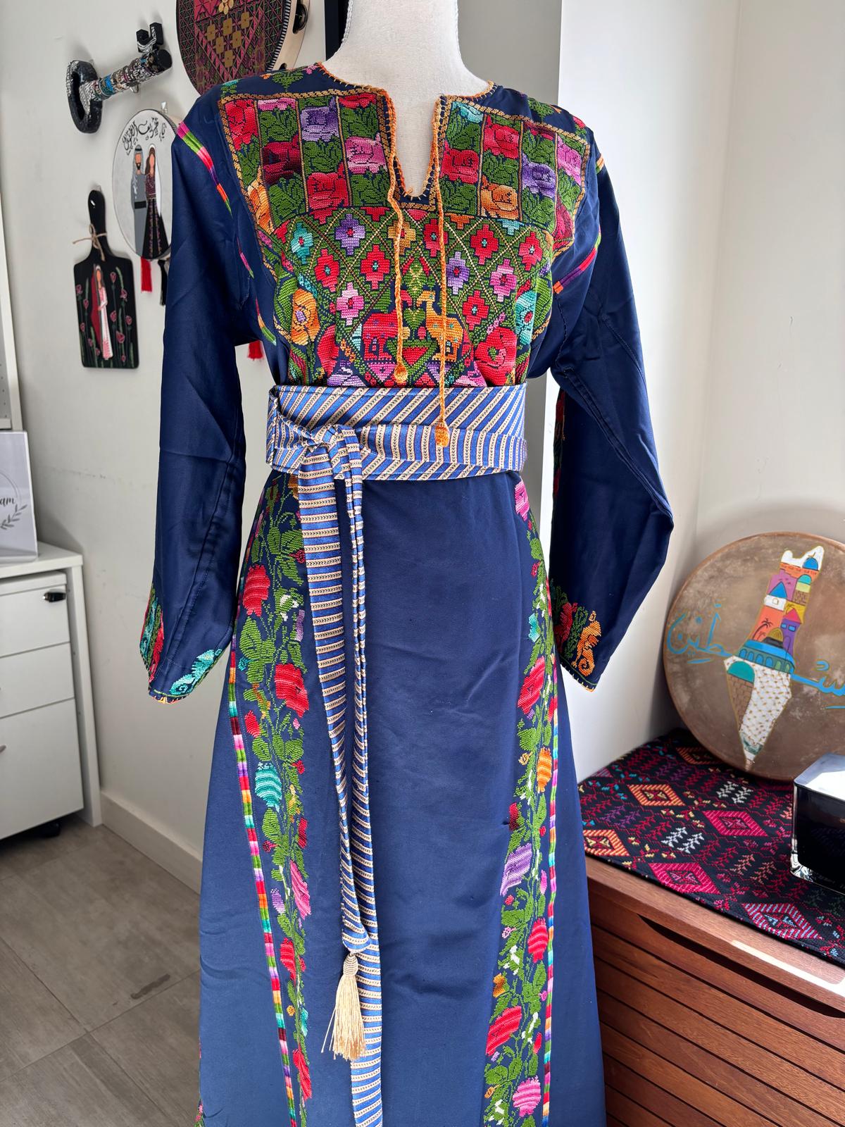 Vintage Blue Hand Embroidered Thobe
