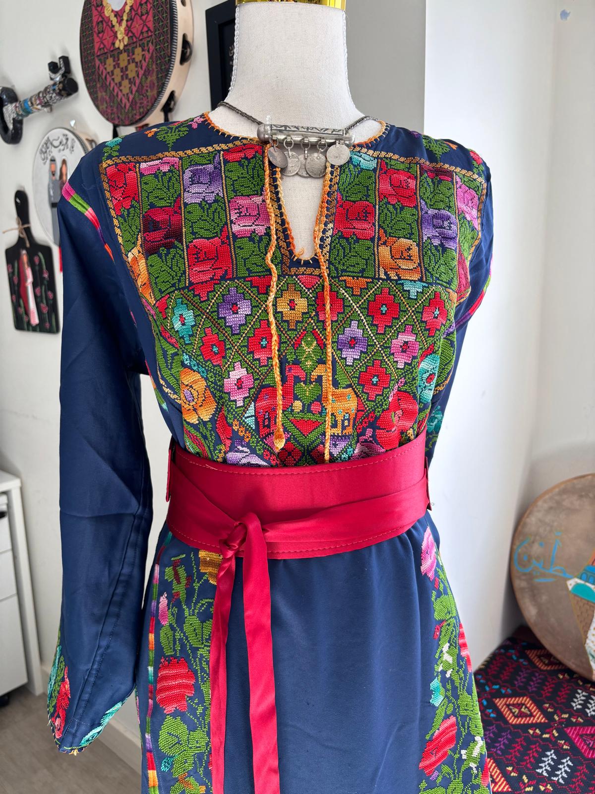 Vintage Blue Hand Embroidered Thobe