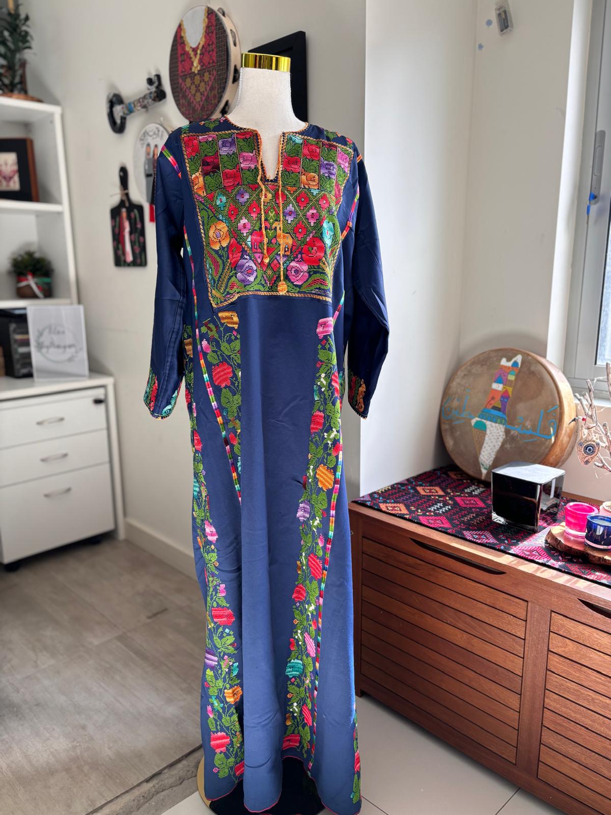 Vintage Blue Hand Embroidered Thobe