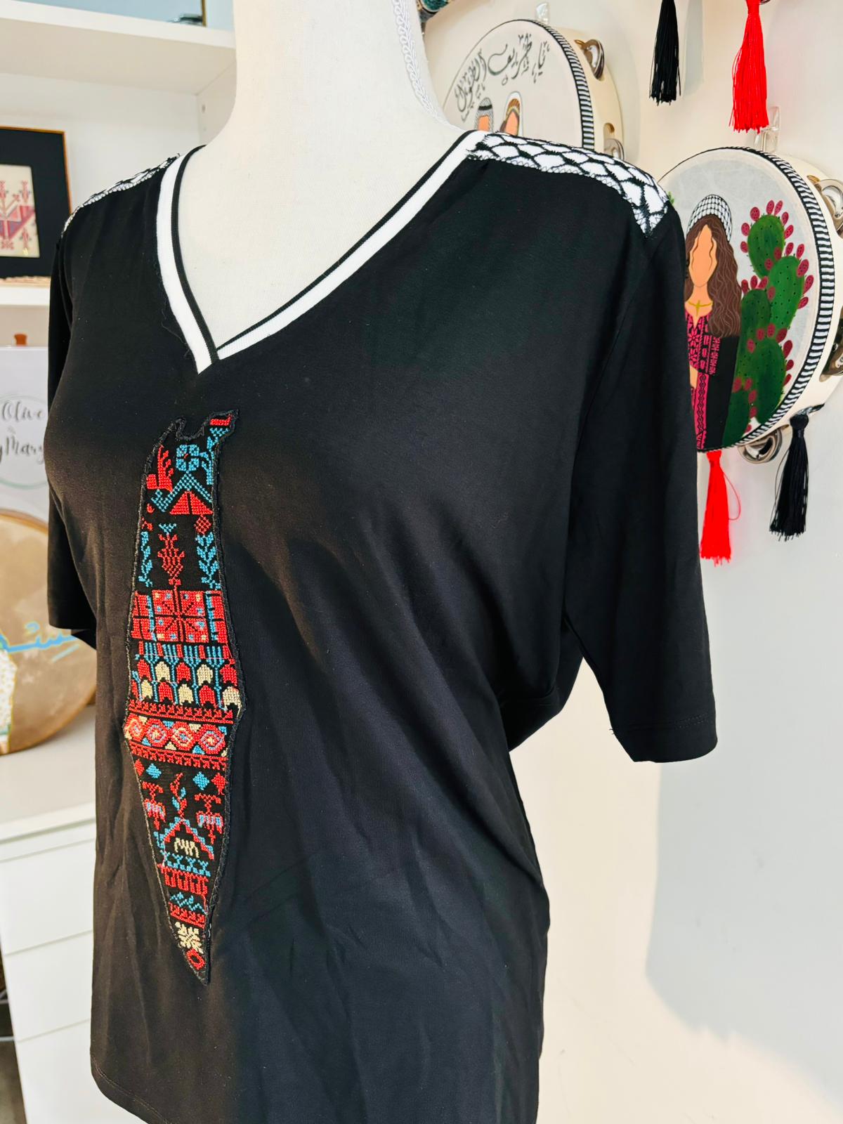 Short sleeve T Shirt with Palestinian Map