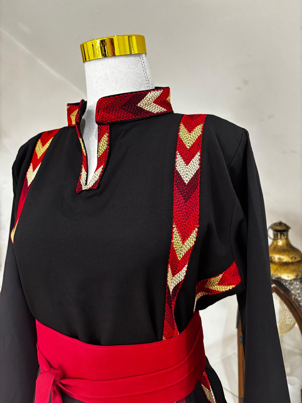 Manajel Red and Gold Tatreez Dress