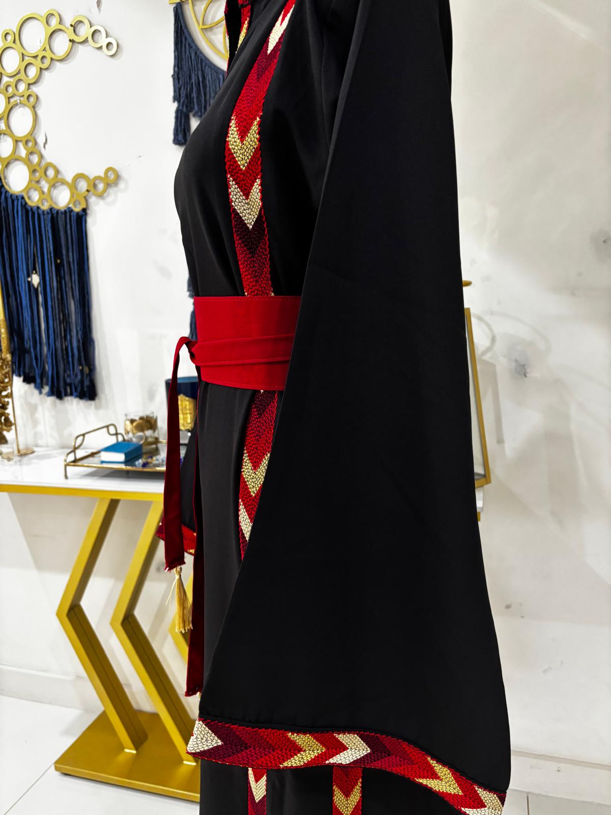 Manajel Red and Gold Tatreez Dress