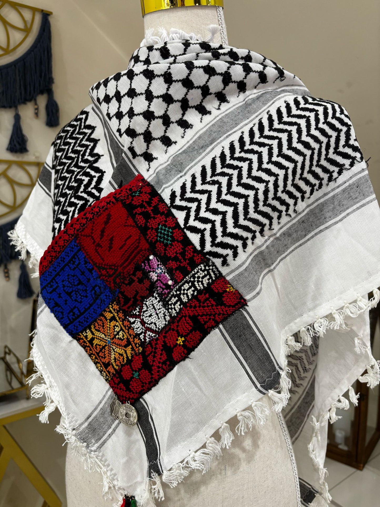 Triangle Keffiyeh with Hand Embroidery (2)
