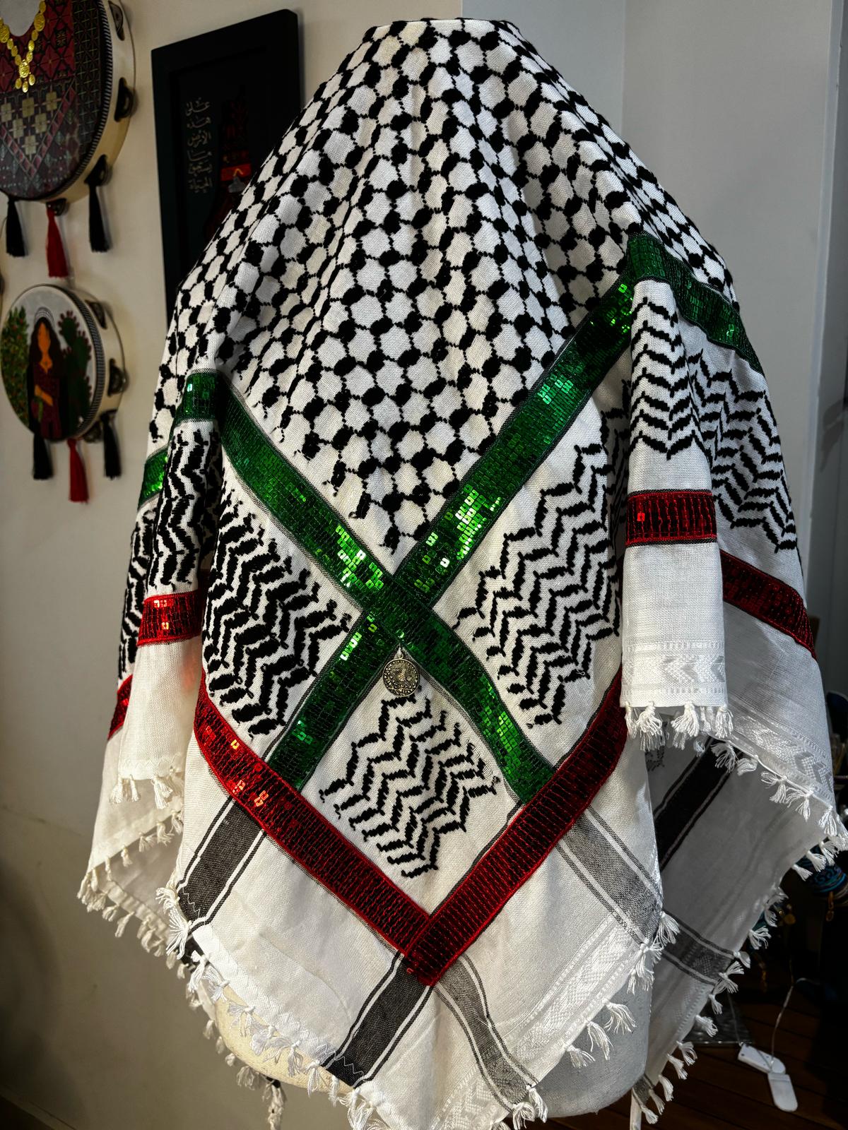 Triangle Keffiyeh with glitter