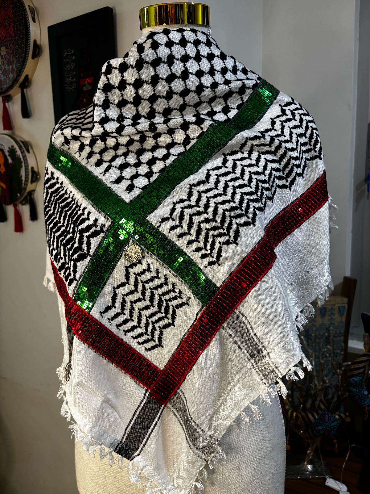 Triangle Keffiyeh with glitter