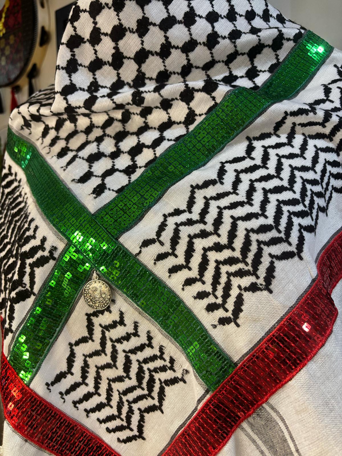 Triangle Keffiyeh with glitter