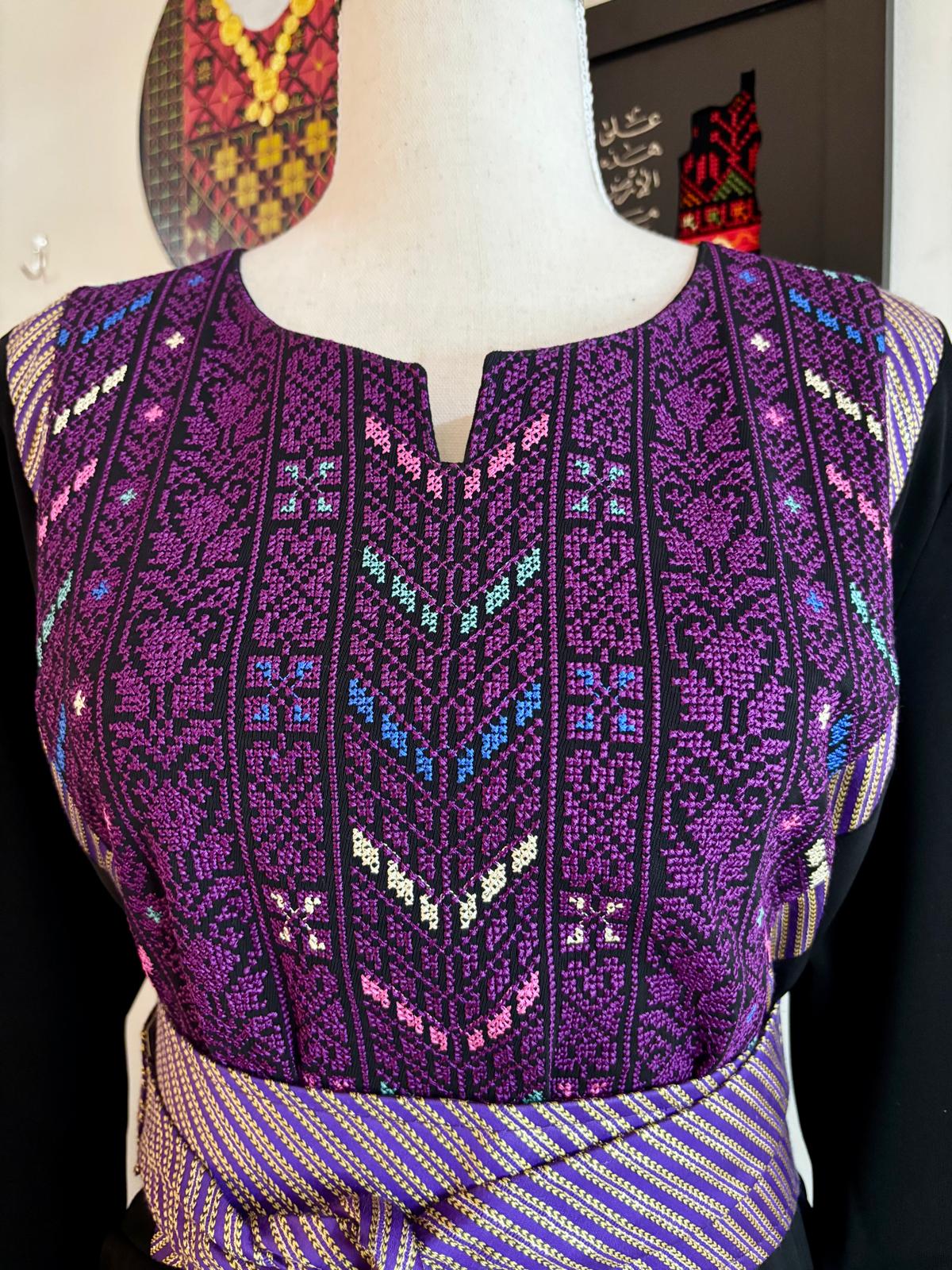 Purple Saya Tatreez Thobe