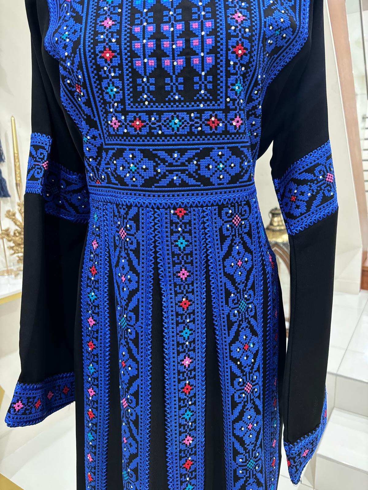 The Orouq Thobe With Wool Hook Stitch (Blue)