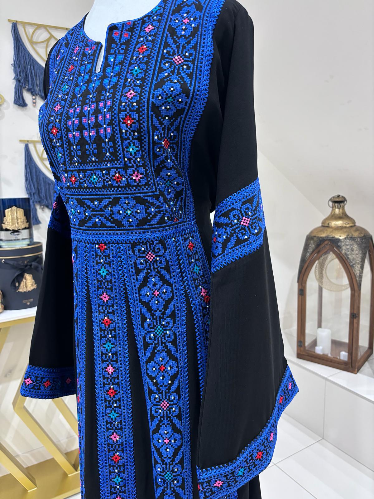 The Orouq Thobe With Wool Hook Stitch (Blue)